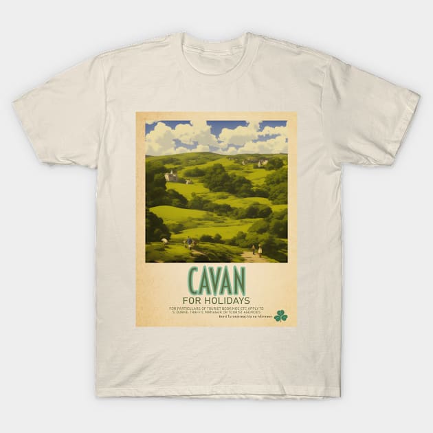 Cavan Ireland - Irish Retro Style Tourism Poster T-Shirt by Ireland